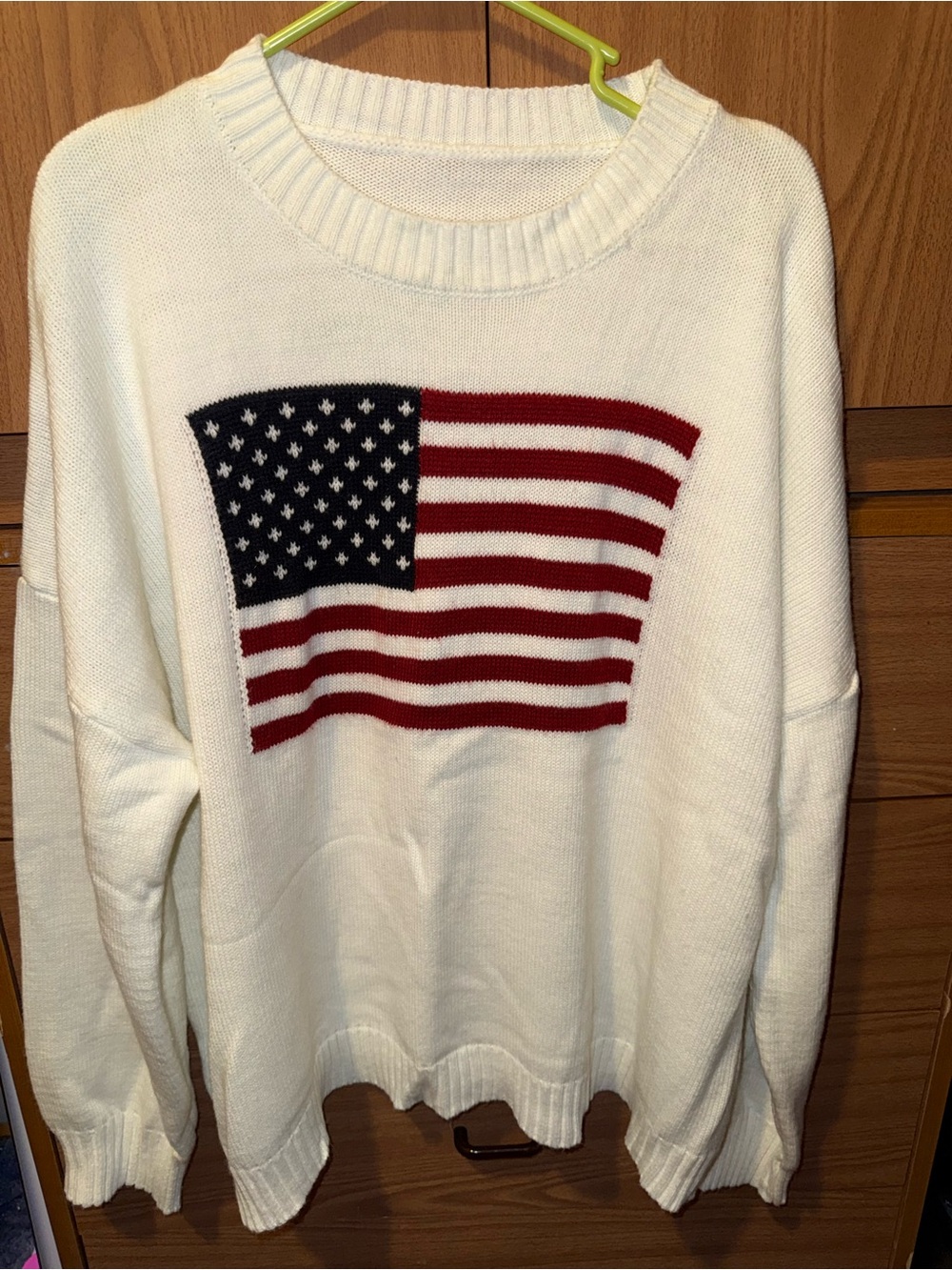Oversized American flag sweater
